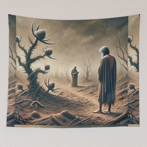 Item preview, "Thorns Also and Thistles Shall It Bring Forth to Thee" – The Curse of Toil Verse: Genesis 3:18 (KJV) designed and sold by Meta2Physical.