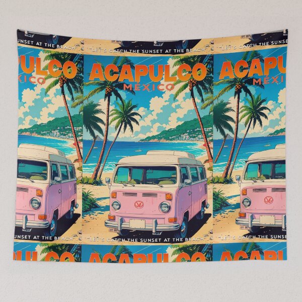 Item preview, Travel by van to ACAPULCO - MEXICO Cute Vintage 80s anime design sticker designed and sold by UrbanTRIP.