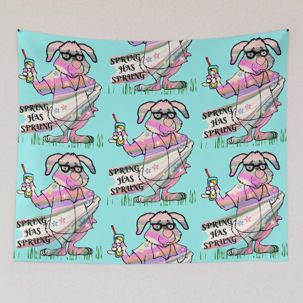 Item preview, Rainbow Rabbit Celebrates Springtime with a Toast designed and sold by kristalcurt.
