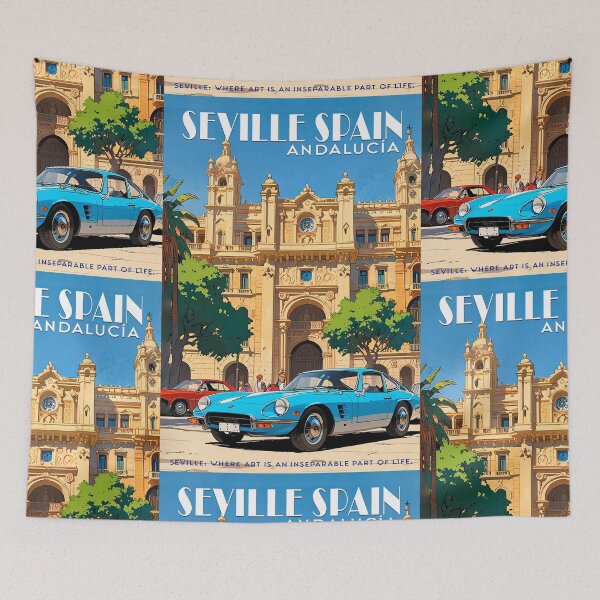 Item preview, Travel to SEVILLE - SPAIN travel sticker with cute 80s vintage travel anime design designed and sold by UrbanTRIP.
