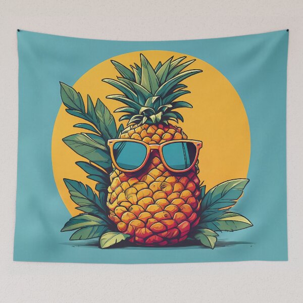 Item preview, Cool Pineapple with Sunglasses – Tropical Fun Art designed and sold by KateVil.