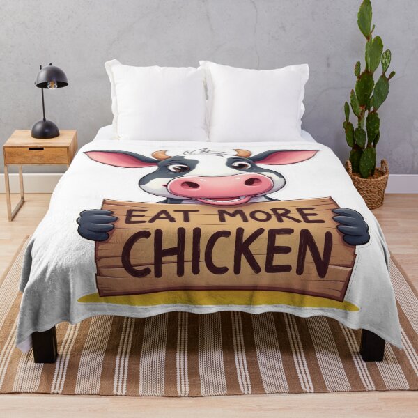Item preview, Moo-tivational Cow: “Eat More Chicken” designed and sold by duke818.
