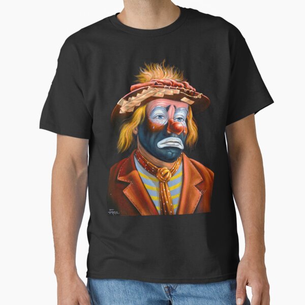 Item preview, Emmett Kelly as Weary Willie the Hobo clown, oil on black velvet by Jorge Torrones version 3 designed and sold by velvetify.com.
