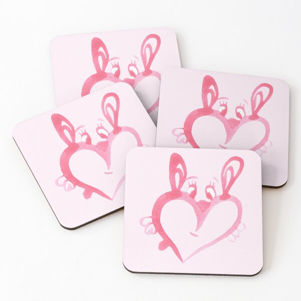 Item preview, Red heart on pink background, author's drawing designed and sold by Sunflower-7.