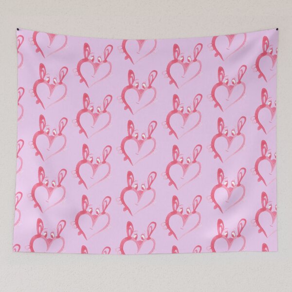 Item preview, Red heart on pink background, author's drawing designed and sold by Sunflower-7.