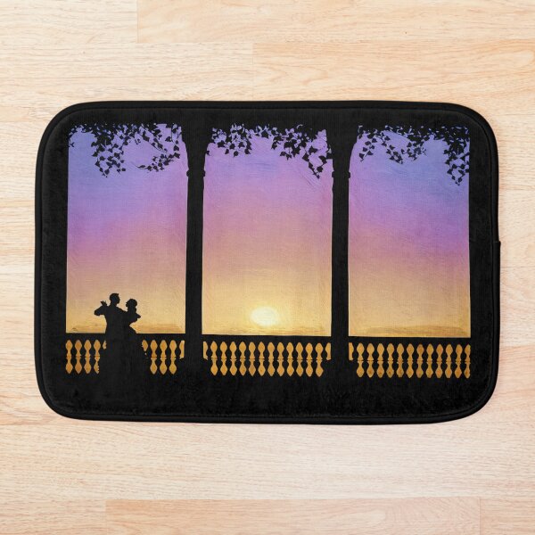 Item preview, Castle Balcony Silhouette Art: A Sunset Dance designed and sold by IwasInspiredBy.