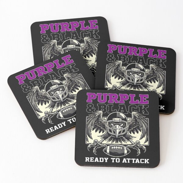 Item preview, PURPLE AND BLACK, READY TO ATTACK - FOOTBALL RAVENS GIFT designed and sold by KEF Custom.