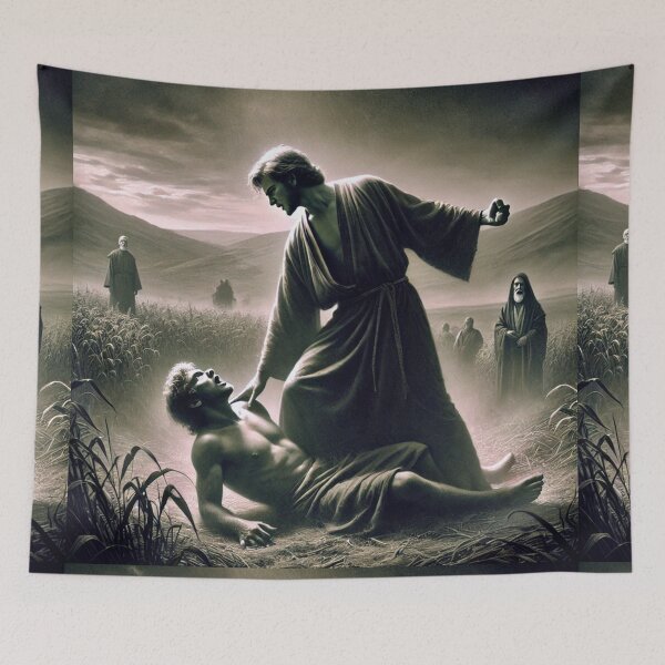 Item preview, "Cain Rose Up Against Abel" – The First Murder Verse: Genesis 4:8 (KJV) designed and sold by Meta2Physical.