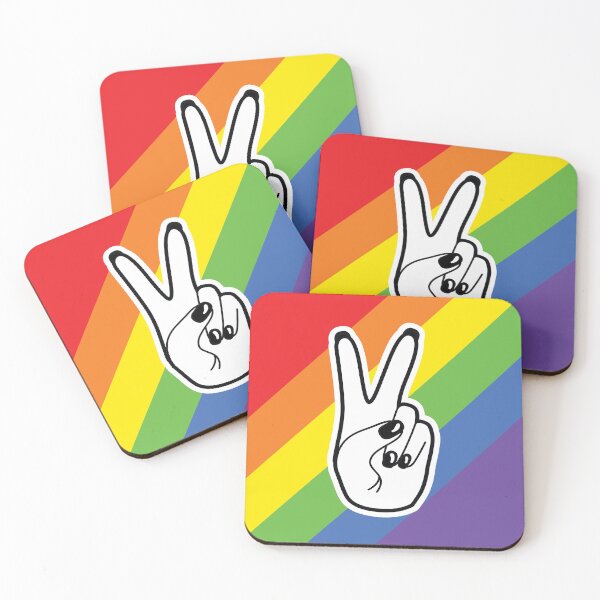 Item preview, Peace Sign Left Hand On Rainbow Background designed and sold by Whatever, Maranda.
