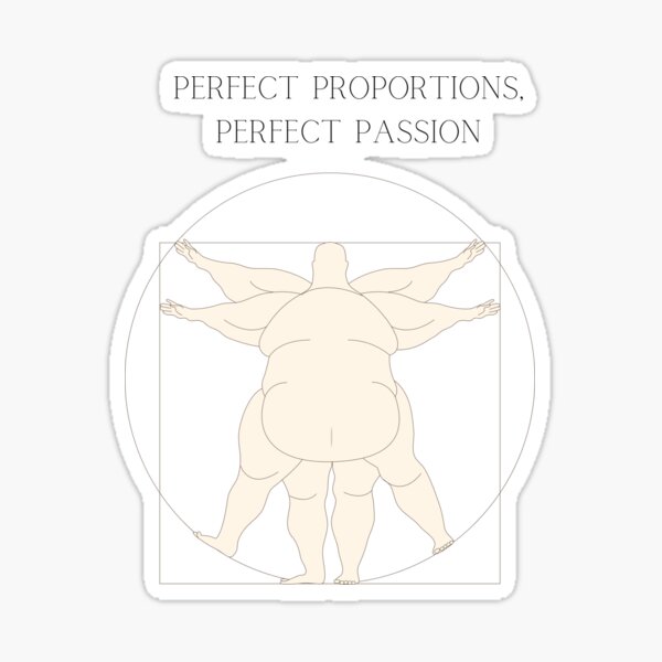 Aperçu de l'œuvre Des proportions parfaites, une passion parfaite – L'homme de Vitruve créée et vendue par humorhustlerJB.