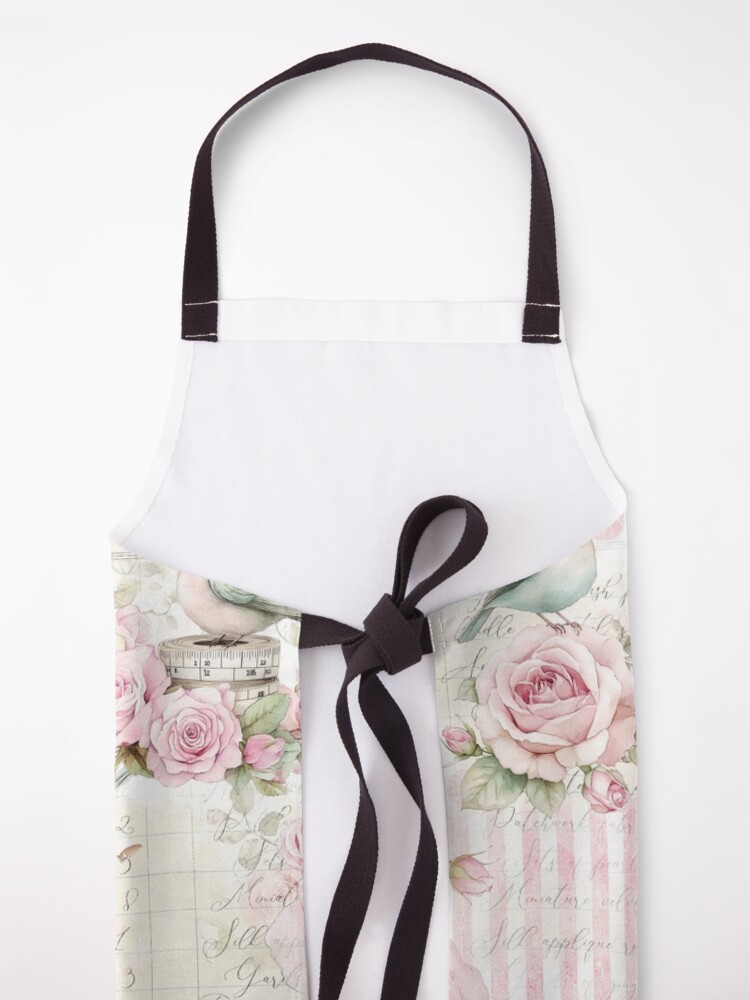 Thumbnail 5 of 6, Apron, Whimsy & Roses in Pink designed and sold by ShabbyArtCo.