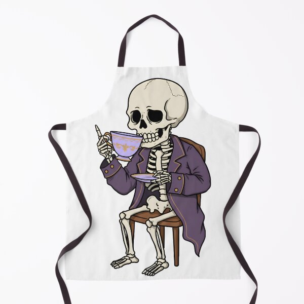 Artikelvorschau, Elegantes Skelett genießt Tee in einem lila Anzug Stuhl Illustration entworfen und verkauft von RUMOOROZ.