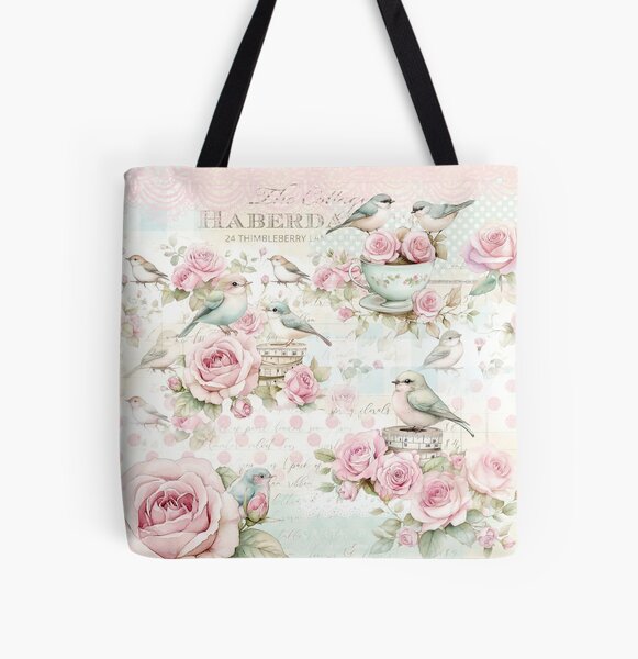 Whimsy & Rose Aqua All Over Print Tote Bag