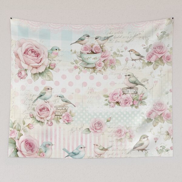 Item preview, Whimsy & Rose Aqua designed and sold by ShabbyArtCo.