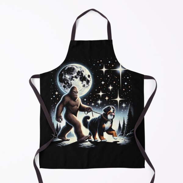 Item preview, Bigfoot Sasquatch Bernese Mountain Dog Walking Dog Lover Moon designed and sold by Kimberley King Art King Art.