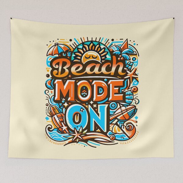 Item preview, Beach Mode On, typography designed and sold by maxmaj.