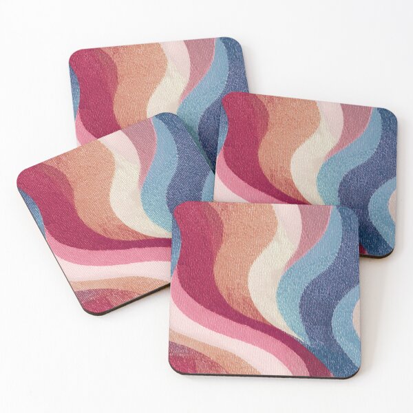 Item preview, Fabric waves - reds and blues - water flames designed and sold by lapart.