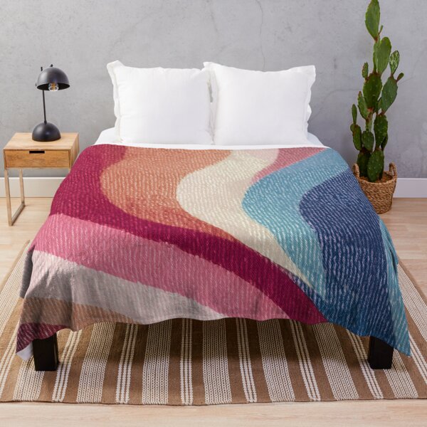 Item preview, Fabric waves - reds and blues - water flames designed and sold by lapart.