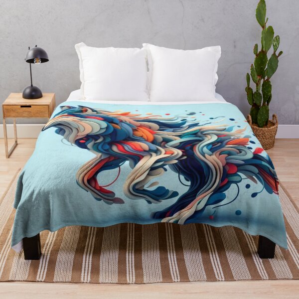 Item preview, Colorful Running Wolf - Abstract Art designed and sold by WyckedLynn.