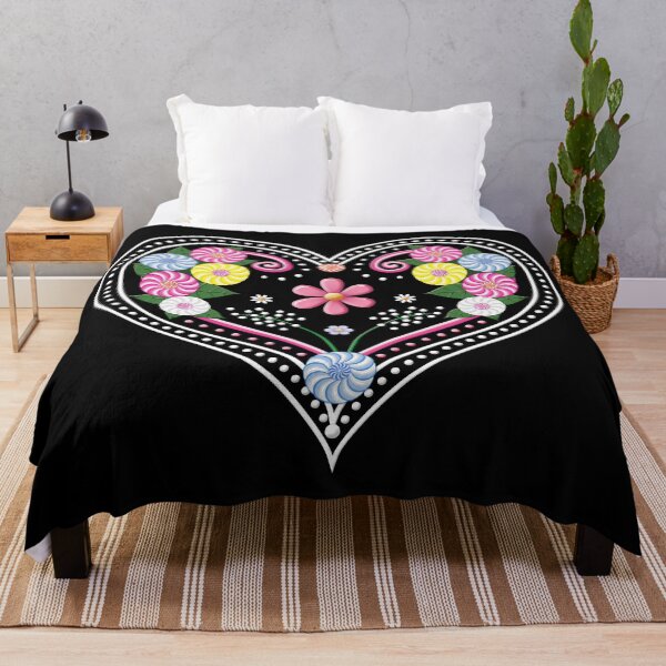 Item preview, Traditional gingerbread heart pattern - Black background designed and sold by SzaboMarta.