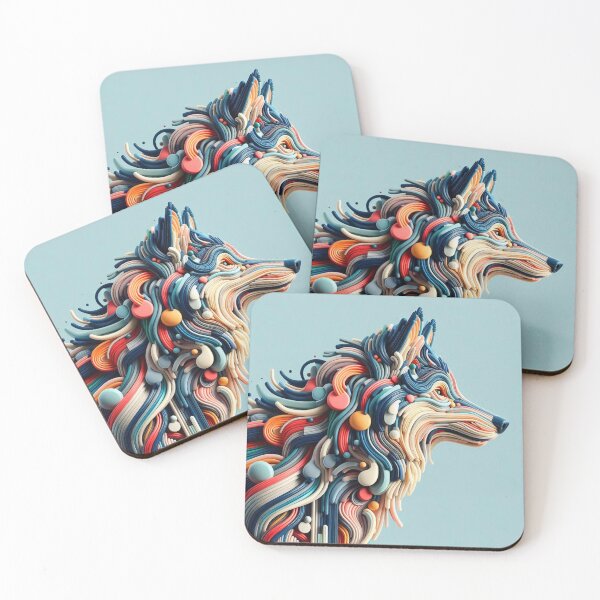 Item preview, Colorful Wolf - Abstract Art designed and sold by WyckedLynn.