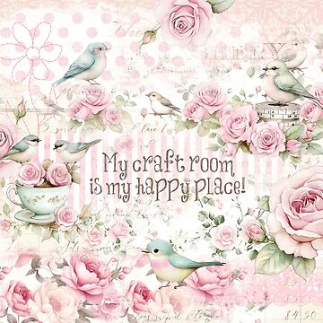 Artwork thumbnail, Whimsy & Roses - Pink Craft Room by ShabbyArtCo
