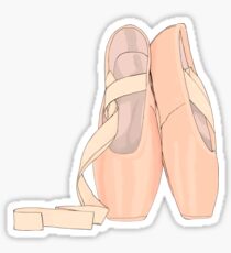 Pointe shoes peach for cute ballerina Sticker