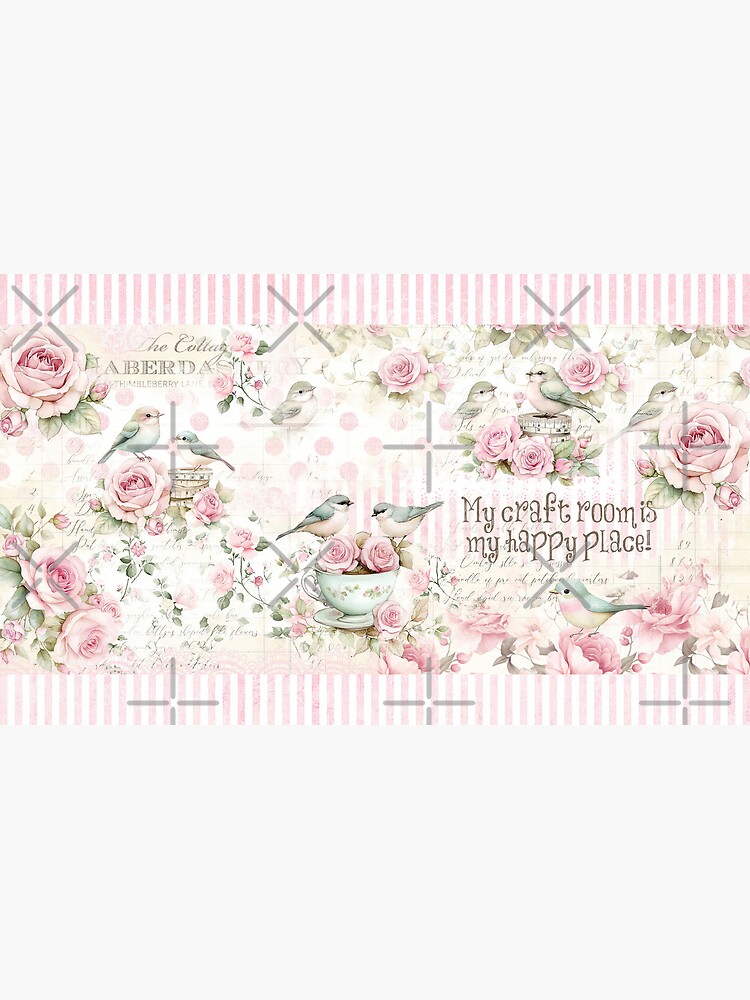 Thumbnail 6 of 6, Coffee Mug, Whimsy & Roses - Pink Craft Room designed and sold by ShabbyArtCo.