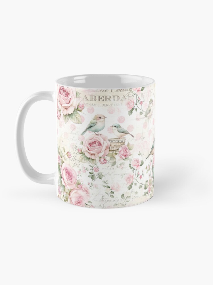 Thumbnail 3 of 6, Coffee Mug, Whimsy & Roses - Pink Craft Room designed and sold by ShabbyArtCo.