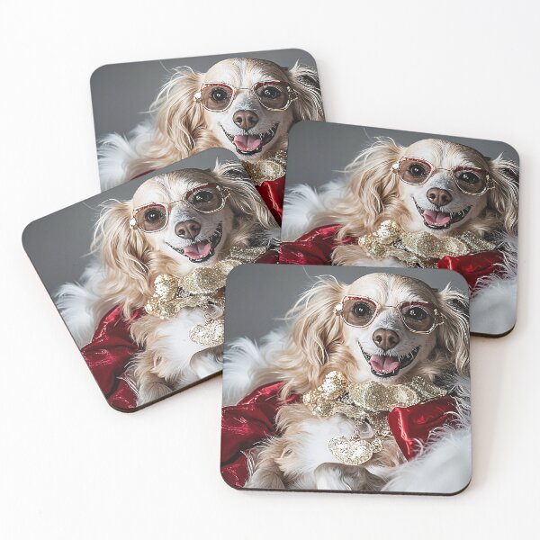 Item preview, Chic Puppy with Glasses and Red whit Gold Attire designed and sold by Reina75.