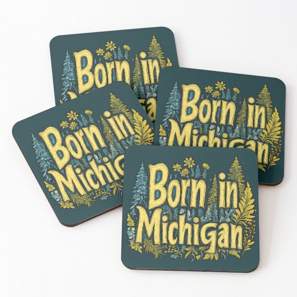 Item preview, Born in Michigan Forest Nature Print designed and sold by OriginalBeerCat.