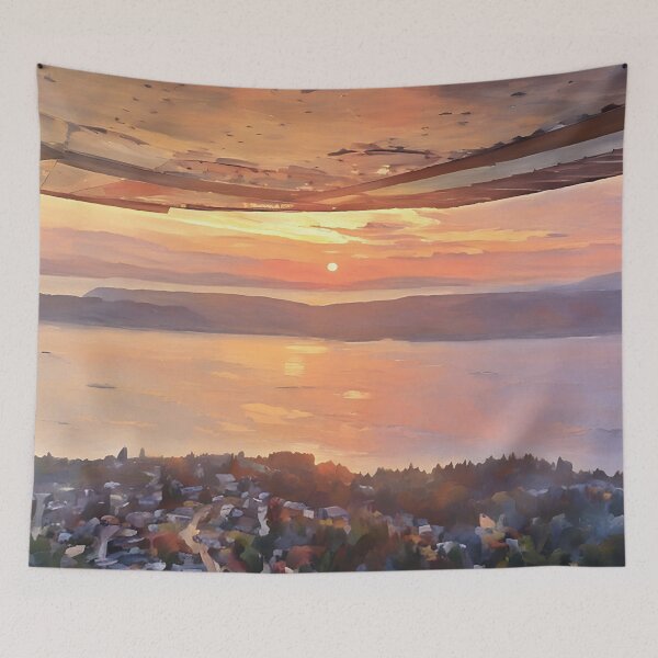 Item preview, Flying by Puget Sound Sunset (Impressionist) designed and sold by flyscenicair.