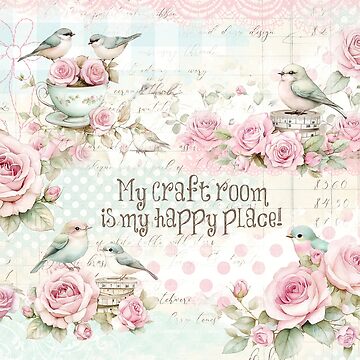 Artwork thumbnail, Whimsy & Roses - Aqua Craft Room by ShabbyArtCo