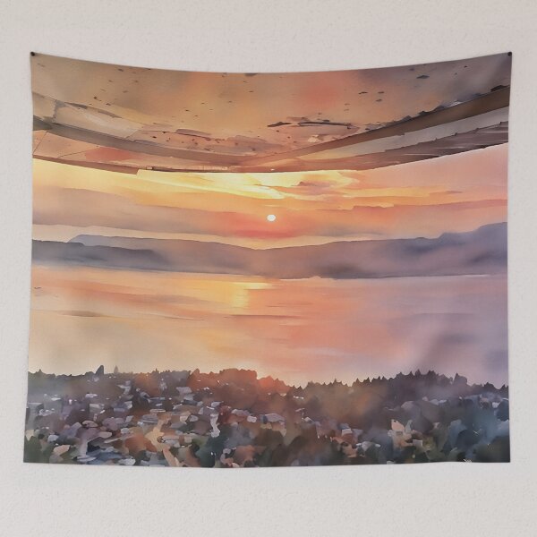 Item preview, Flying by Puget Sound Sunset (Watercolor) designed and sold by flyscenicair.