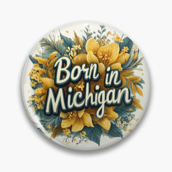 Item preview, Born in Michigan Yellow Flowers designed and sold by OriginalBeerCat.