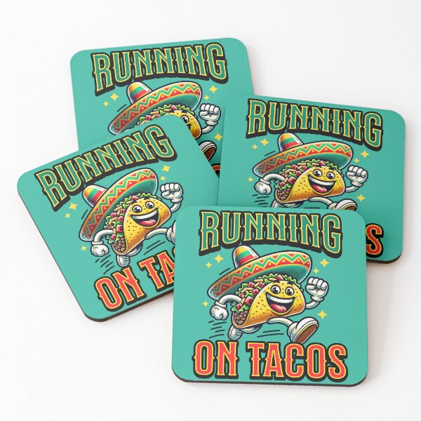 Item preview, Running On Tacos Cartoon Taco designed and sold by MaxOutDesign.