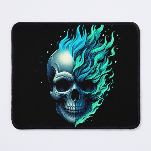 Item preview, Flaming Green & Blue Skull designed and sold by Fuzzymooselogs.