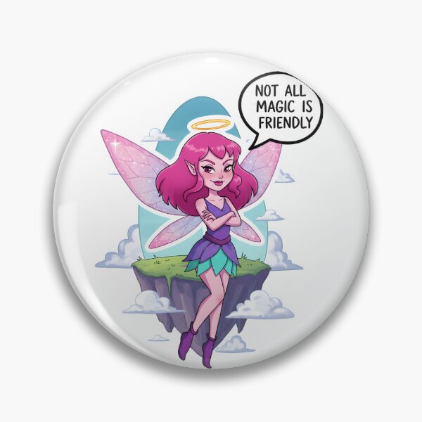 Item preview, Fantasy Fairy With Pink Hair On Floating Island and Magical Aura designed and sold by RUMOOROZ.