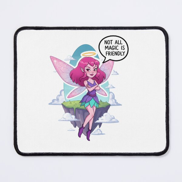 Item preview, Fantasy Fairy With Pink Hair On Floating Island and Magical Aura designed and sold by RUMOOROZ.
