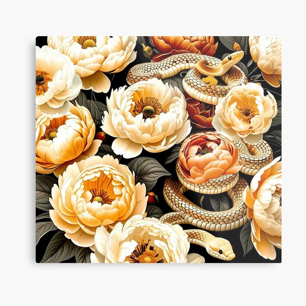 Item preview, Twined in Gold l Serpent in Bloom designed and sold by TheBotanicHues.