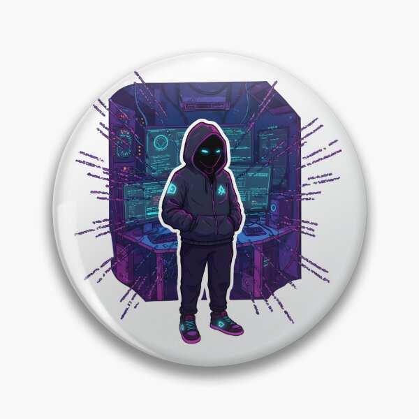 Item preview, Cyberpunk Hacking Character in a Futuristic Technology Environment designed and sold by RUMOOROZ.