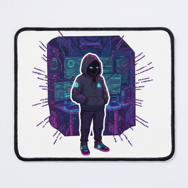 Item preview, Cyberpunk Hacking Character in a Futuristic Technology Environment designed and sold by RUMOOROZ.