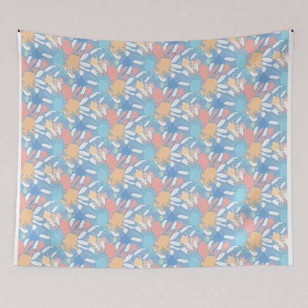 Item preview, Banksia Australian Flowers pink blue yellow green designed and sold by blueidesign.