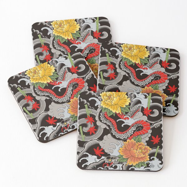Item preview, Iruzami Snake Flower Art Tattoo Style designed and sold by BayfrontArt.