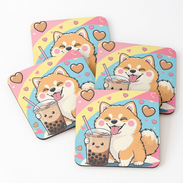 Item preview, Kawaii Shiba Inu Bubble Tea Bliss – Cute Dog & Boba Art designed and sold by CoachCreates.