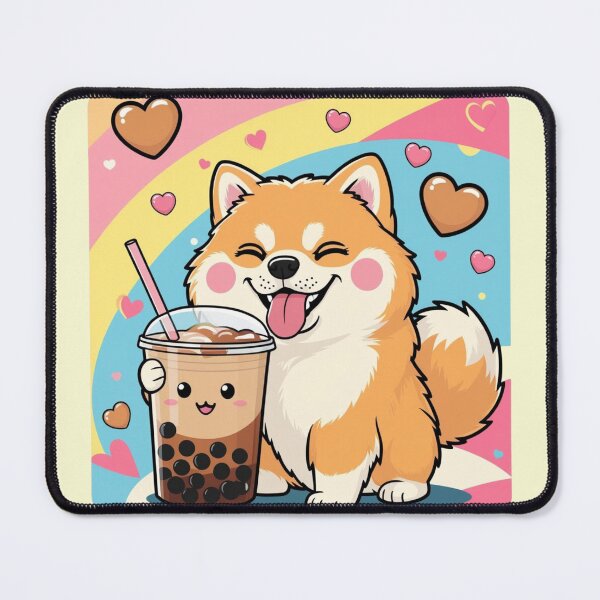 Item preview, Kawaii Shiba Inu Bubble Tea Bliss – Cute Dog & Boba Art designed and sold by CoachCreates.