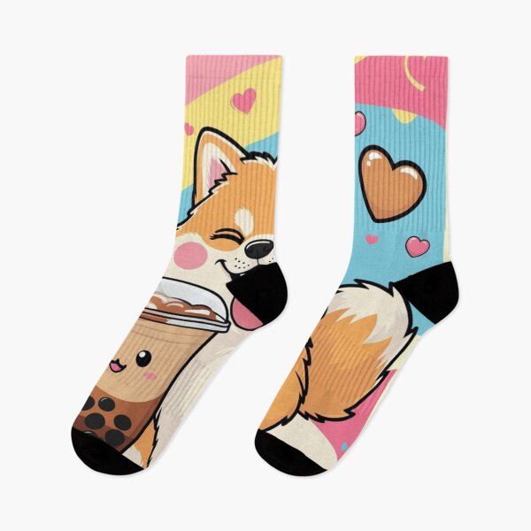 Item preview, Kawaii Shiba Inu Bubble Tea Bliss – Cute Dog & Boba Art designed and sold by CoachCreates.