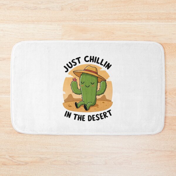 Item preview, Adorable Smiling Cactus Wearing a Hat in the Desert Setting designed and sold by RUMOOROZ.