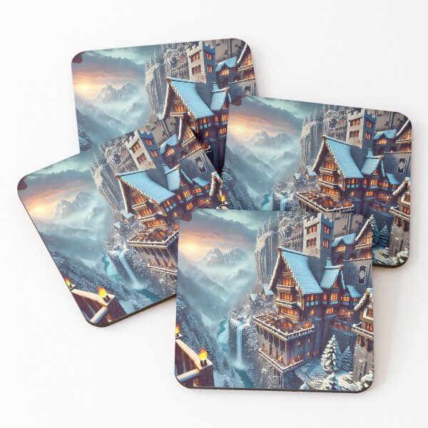 Item preview, Cosy Minecraft castle in winter  designed and sold by Psychacharm.