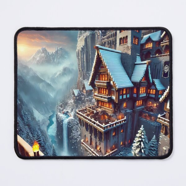 Item preview, Cosy Minecraft castle in winter  designed and sold by Psychacharm.
